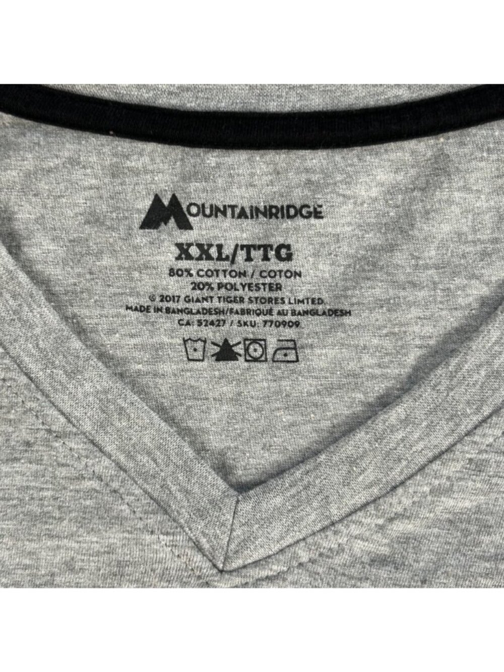 Montreal Canada Graphic V-Neck T-Shirt XXL MountainRidge Gray Cotton Blend - Picture 3 of 6